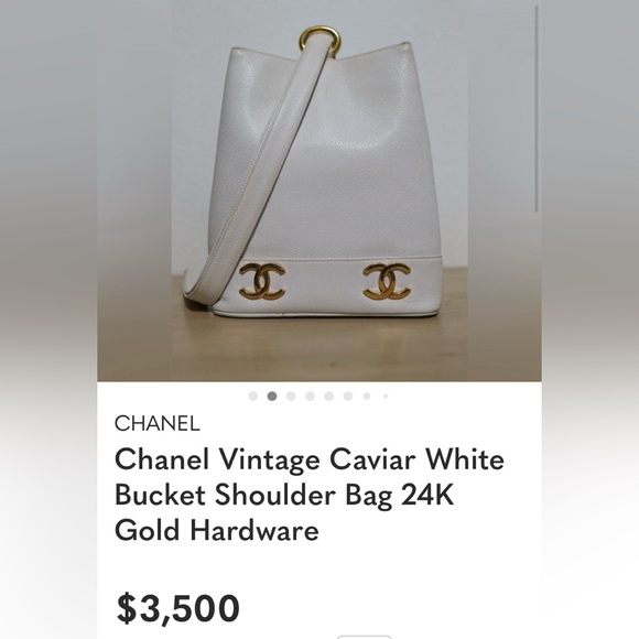 CHANEL CC Calfskin Shoulder Bucket Bag 24K Goldplated. - Picture 16 of 16